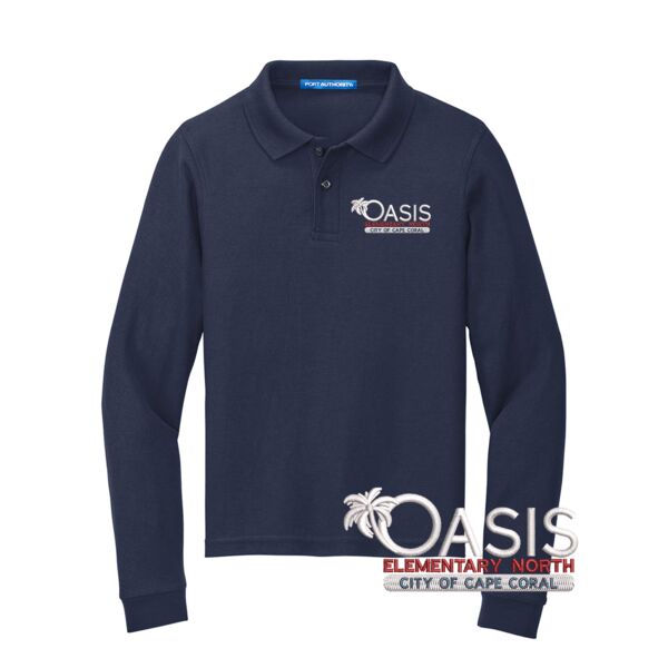 Oasis Elementary North School | Youth Cotton Uniform Long Sleeve Polo Thumbnail